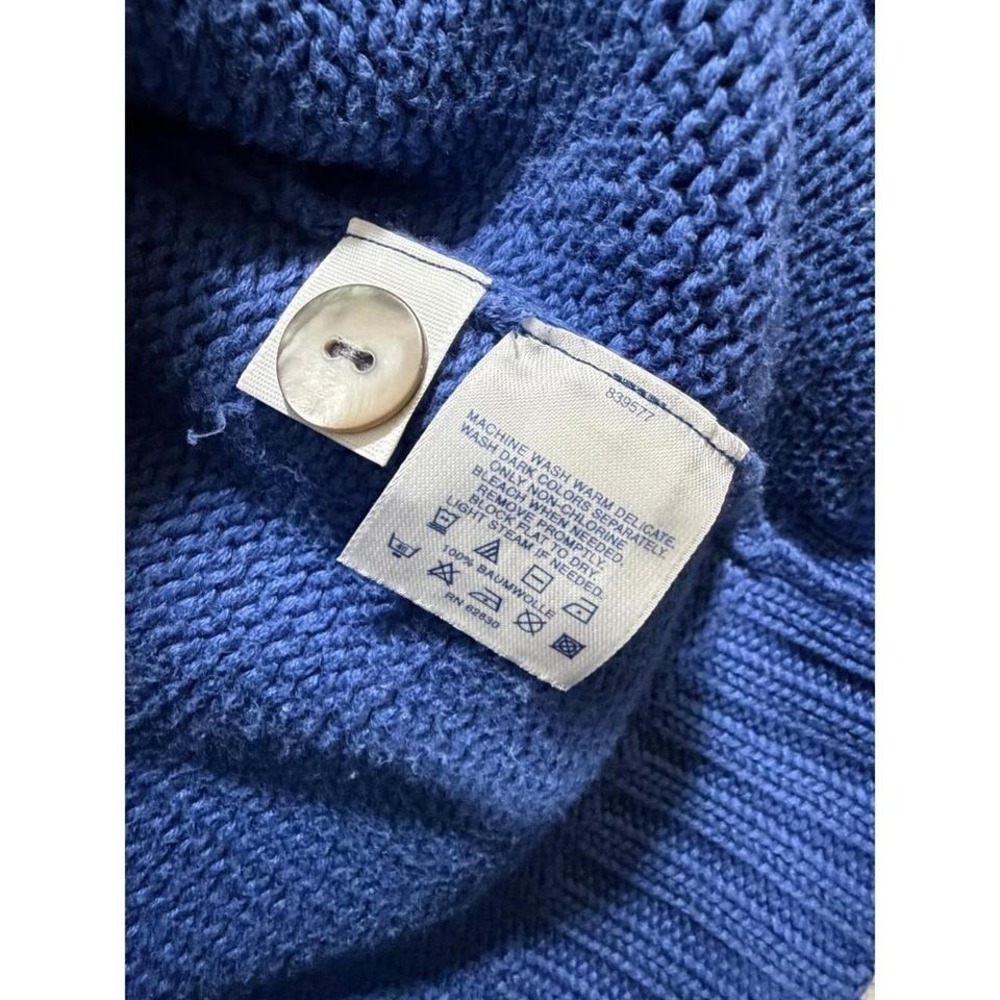 Lands End Womens Size XL Blue Shaker Knit Button Front Cardigan Sweater - Picture 7 of 7